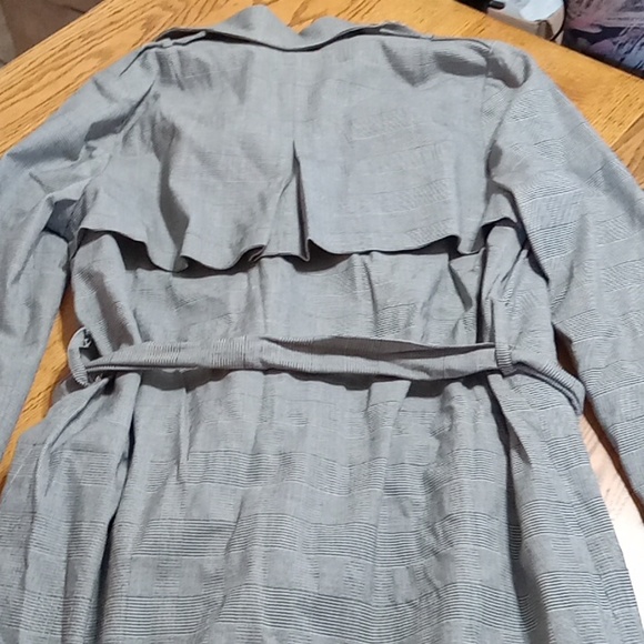 L'AGENCE Womens Jacket Coat Small / Petite SP Gray Trench NEW Black White Grey - Picture 4 of 8